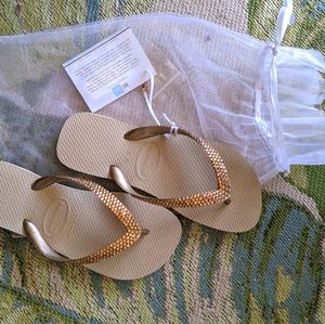 Lori Jack Swarovski Havaianas Champagne